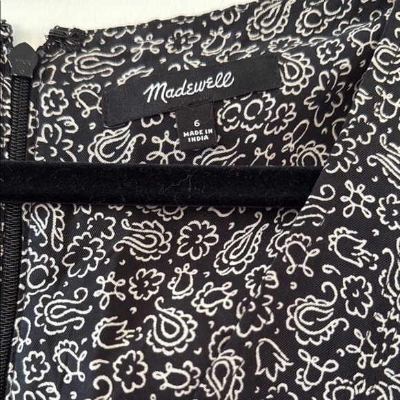 Madewell Black and White Floral Paisley Midi Dress 6 - Picture 2 of 5